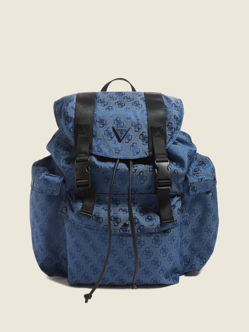 Dark Blue Men's Guess Vezzola Nylon Bags | 4027359-BK