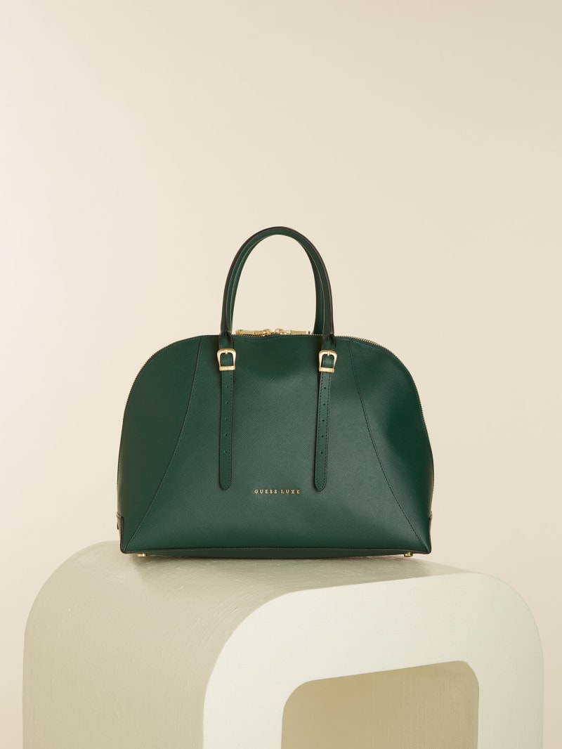 Dark Green Women's Guess Lady Luxe Dome Satchel Bags | 5164928-ZS