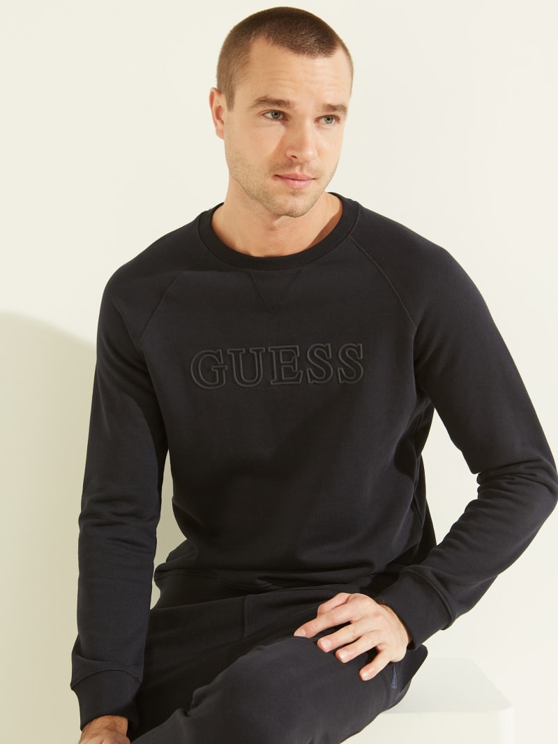 Deep Blue Men's Guess Aldwin Sweatshirts | 5237916-VG