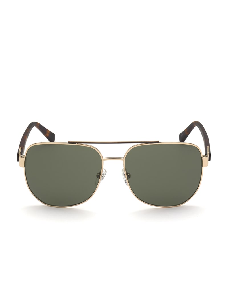 Gold / Green Men's Guess Marlon Navigator Sunglasses | 1805764-OZ