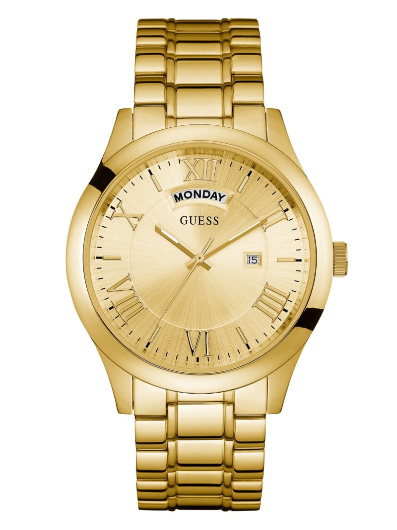 Gold Men's Guess Gold-Tone Classic Multifunction Watches | 3261857-AT