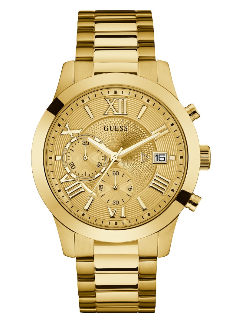 Gold Men's Guess Gold-Tone Classic Watches | 5387640-XH