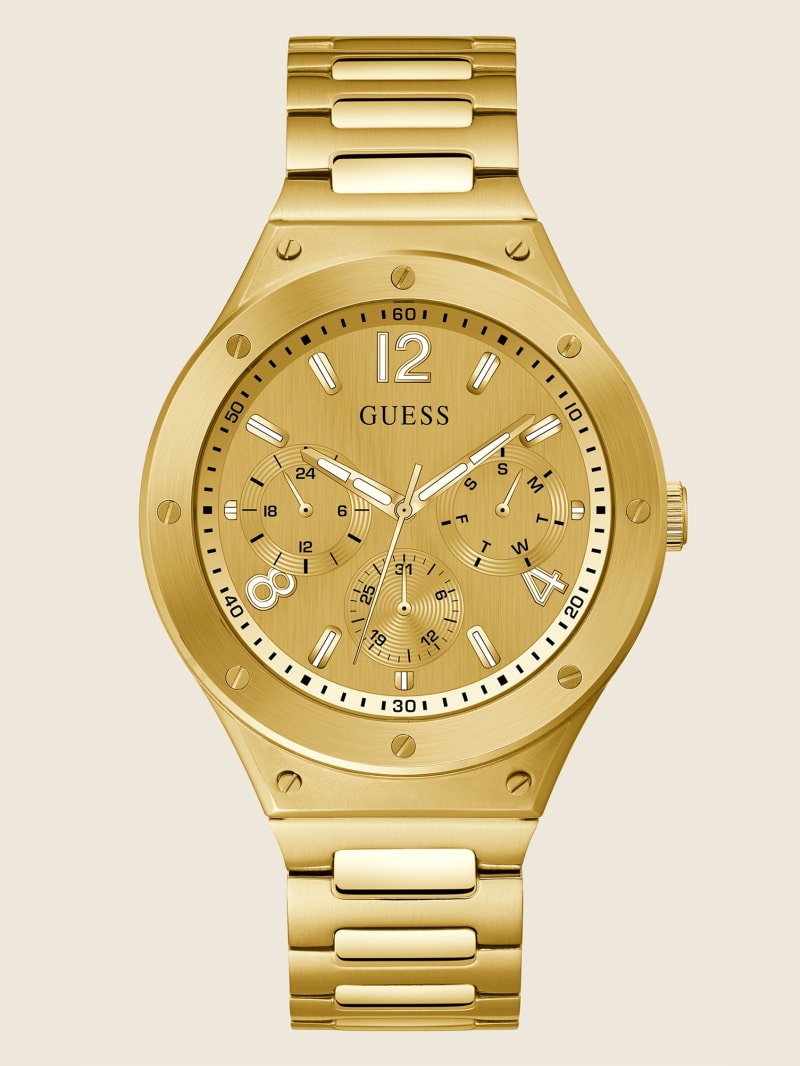 Gold Men's Guess Gold-Tone Multifunction Watches | 5467931-OH