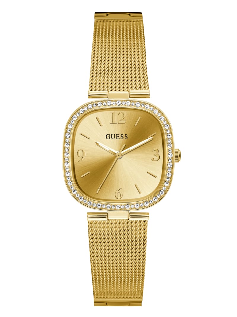 Gold Women's Guess Gold-Tone Mesh Analog Watches | 1047986-HQ