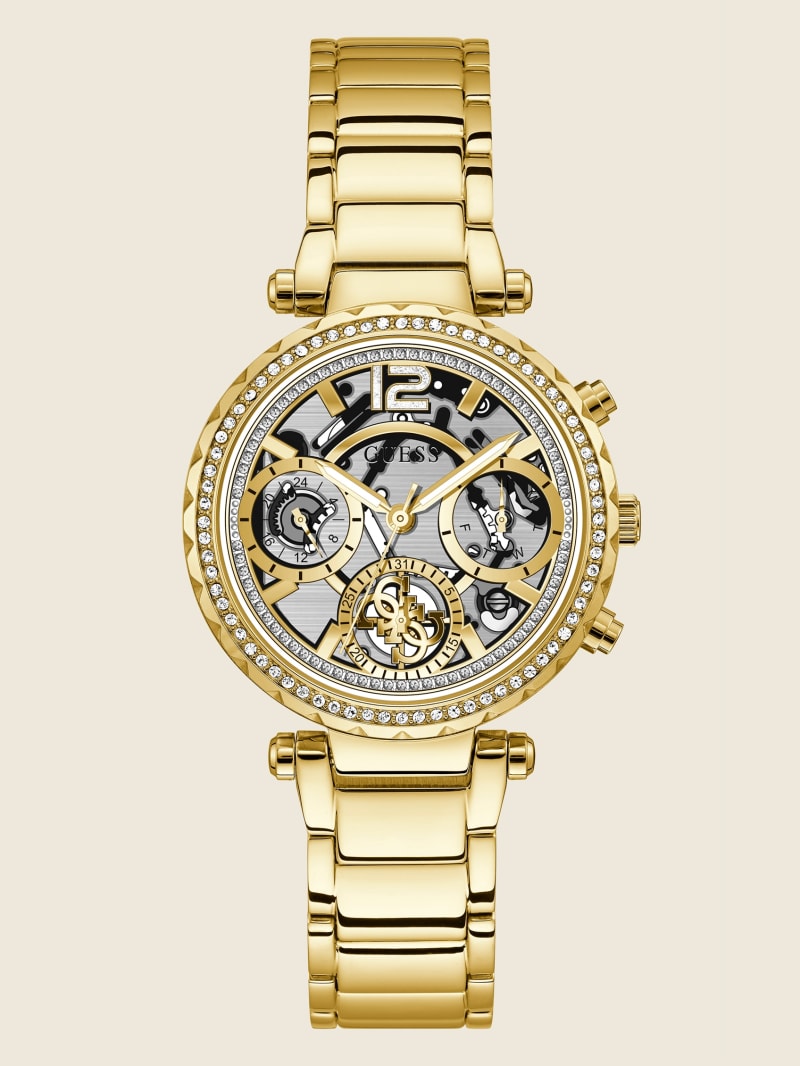 Gold Women's Guess Gold-Tone Multifunction Watches | 0859764-AU