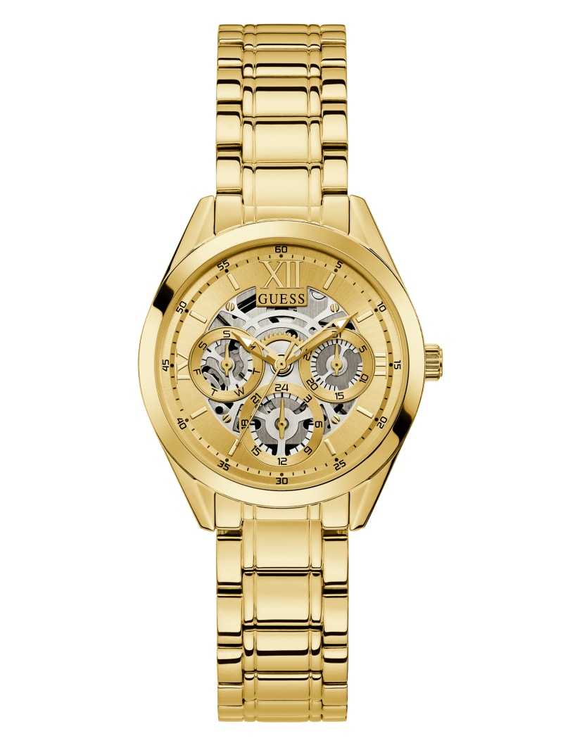 Gold Women's Guess Gold-Tone Multifunction Watches | 1673045-JB