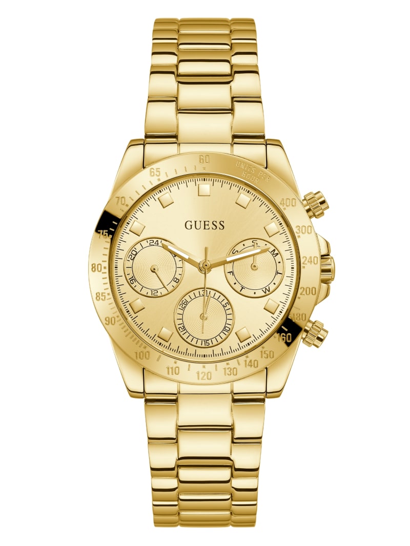 Gold Women's Guess Gold-Tone Multifunction Watches | 3640589-YN