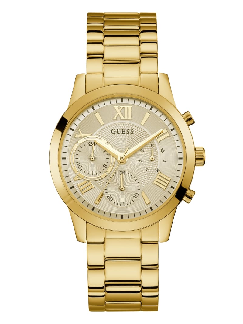 Gold Women's Guess Gold-Tone Multifunction Watches | 4085319-OP