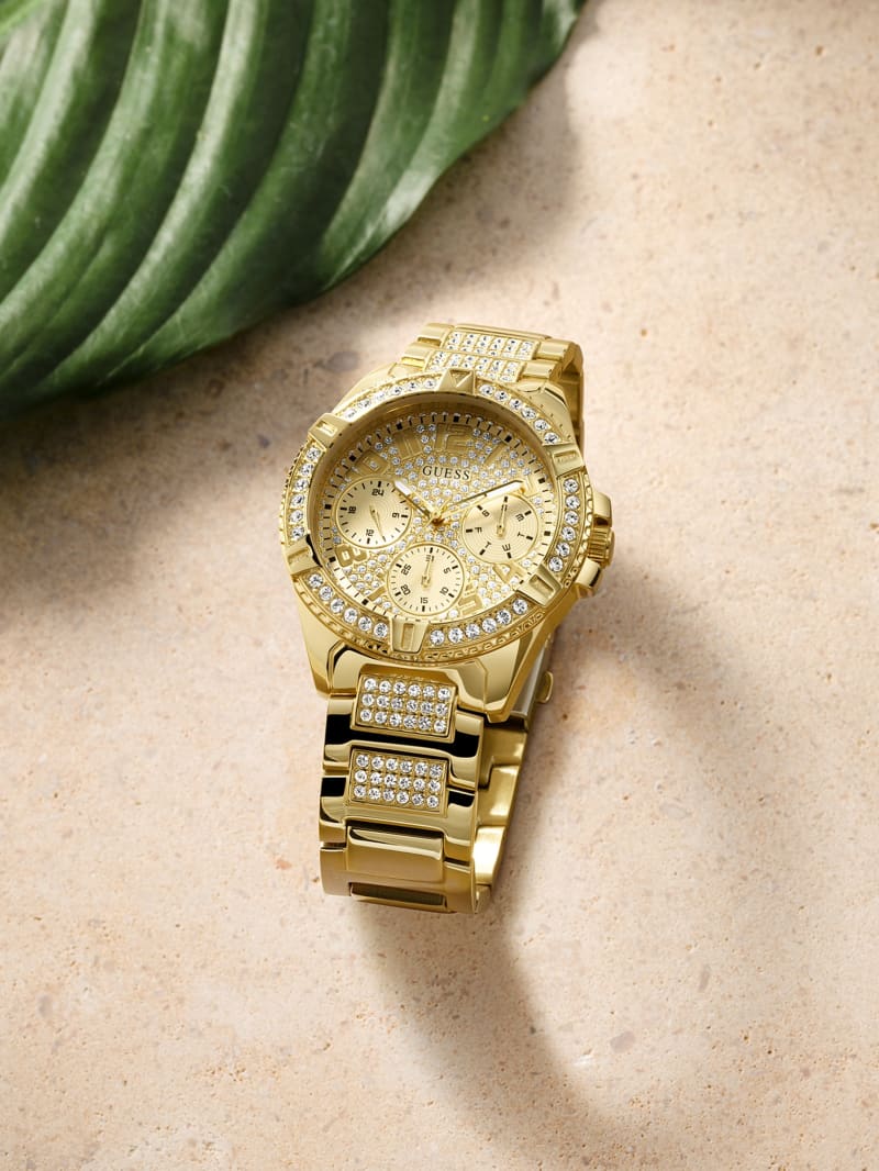 Gold Women's Guess Gold-Tone Multifunction Watches | 6310584-FY