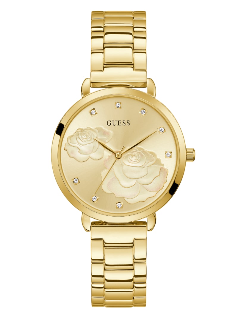 Gold Women's Guess Gold-Tone Rose Analog Watches | 9708513-YH