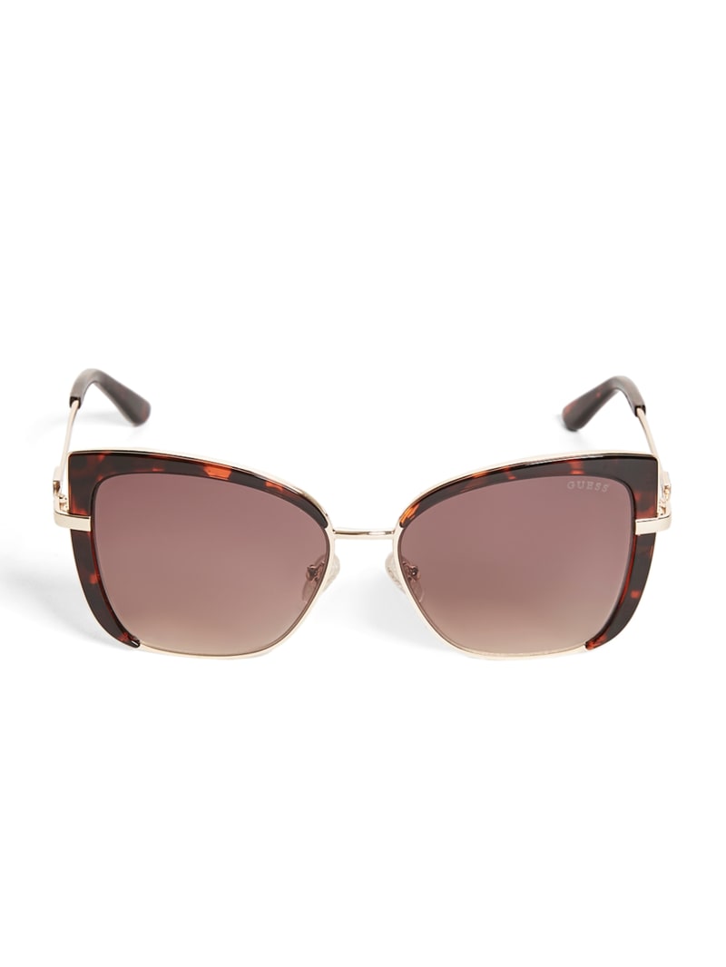 Gold Women's Guess Tinted Cat-Eye Sunglasses | 9837654-CP