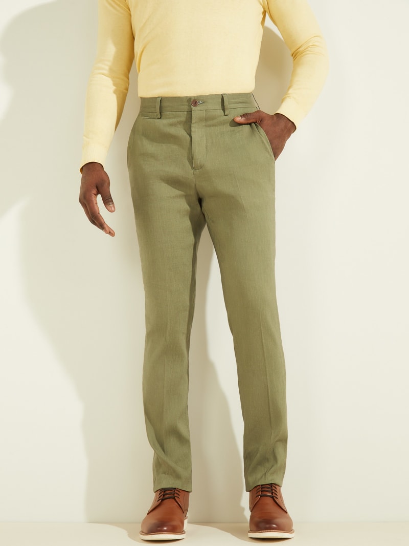 Green Men's Guess Classic Chino Pants | 5017693-FD