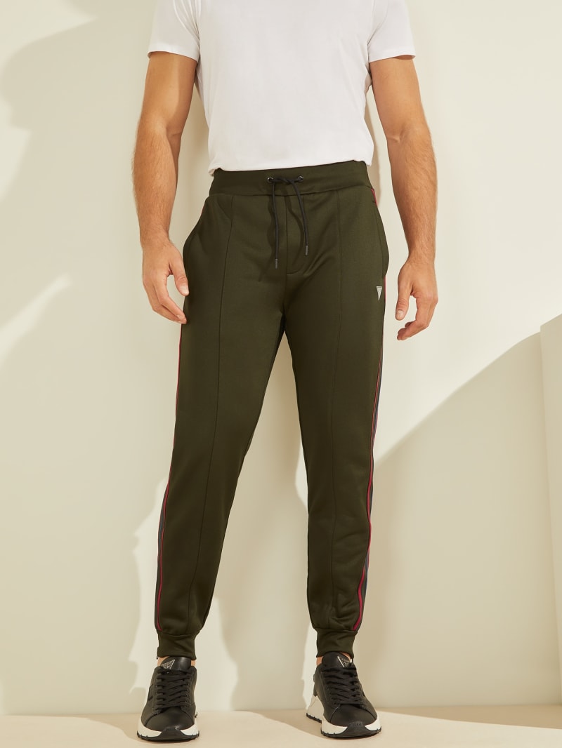 Green Men's Guess Jeremy Tracks Pants | 3169485-KI