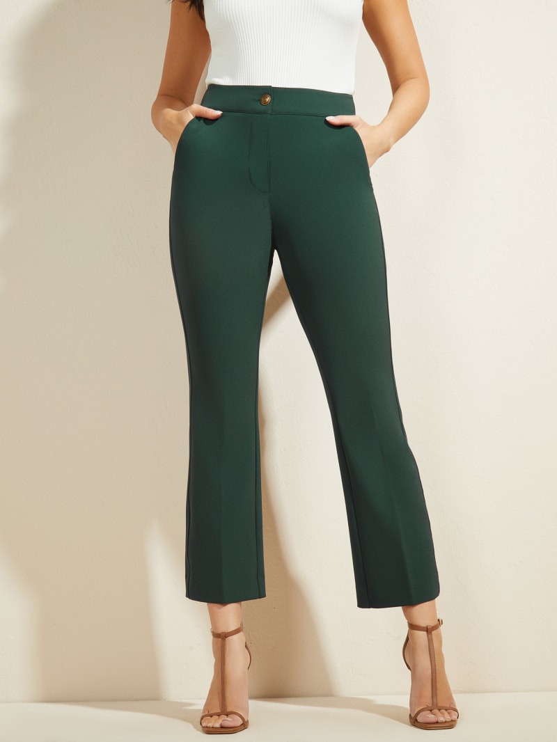 Green Women's Guess Evelyn Cropped Pants | 5049817-VL