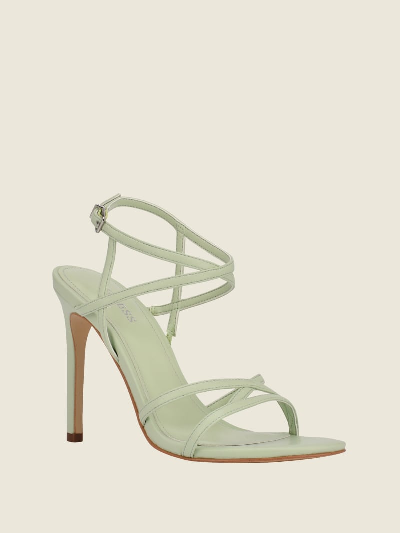 Green Women's Guess Fumi Strappy Heels | 8091234-SE