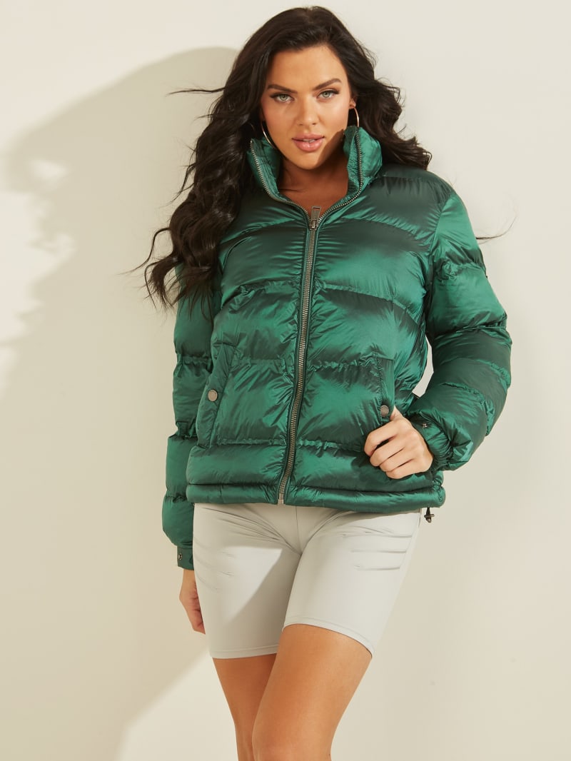 Green Women's Guess Nichole Puffer Jackets | 8973210-BX