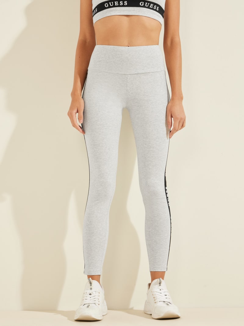 Grey Women's Guess Eco Logo Tape Leggings Pants | 1290357-NR