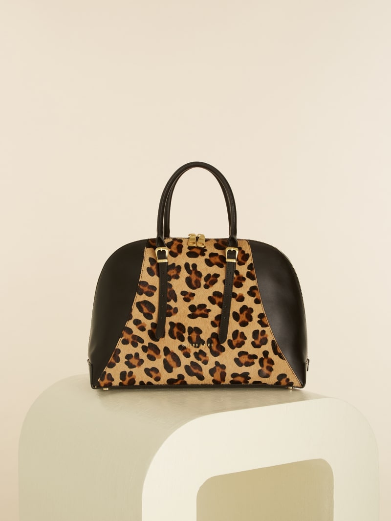 Leopard Women's Guess Lady Luxe Leather Dome Tote Bags | 5073921-NQ