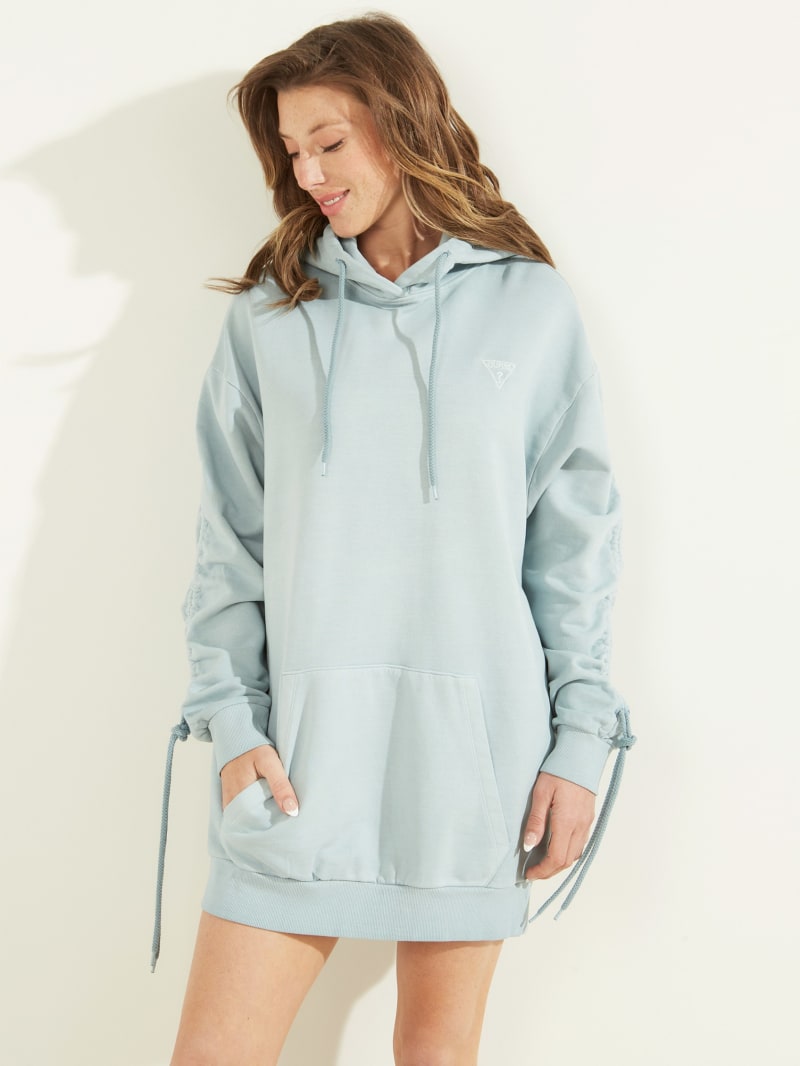 Light Blue Women's Guess Diane Hooded Dress | 4917850-RG