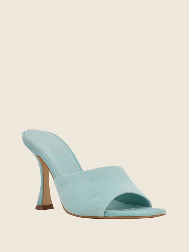 Light Blue Women's Guess Hambree Suede Heels | 8241907-UK