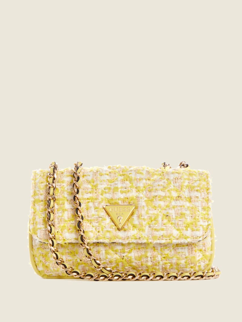 Light Gold Women's Guess Cessily Tweed Micro Mini Bag | 4935106-SG