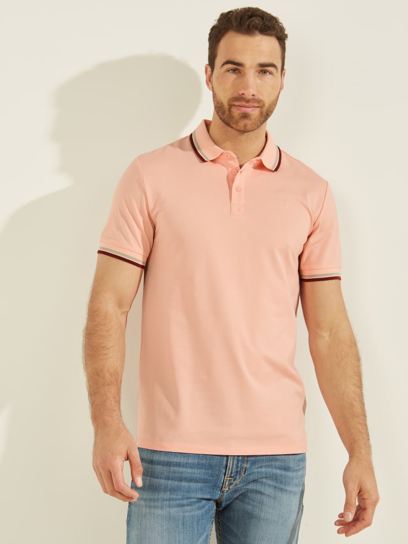 Light Pink Men's Guess Sports Pique Shirts | 8325460-DB