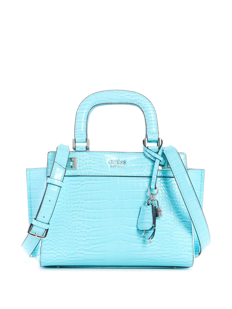 Light Turquoise Women's Guess Katey Girlfriend Satchel Bags | 6102385-EK