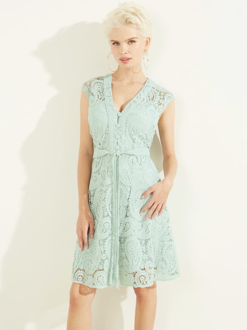 Light Turquoise Women's Guess Mykonos Dress | 0529738-SP