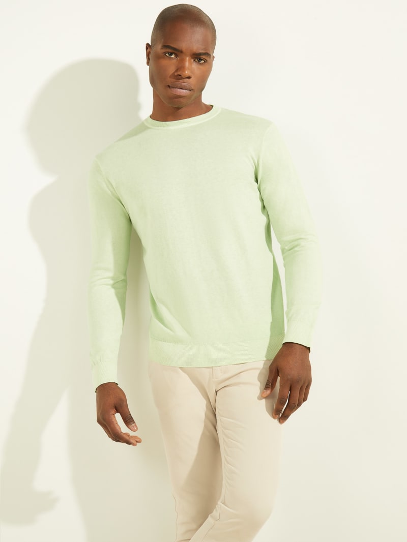 Mint Men's Guess Essential Crewneck Sweaters | 7835014-IR