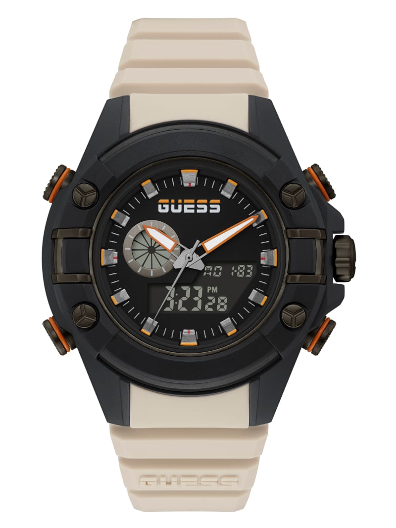 Multicolor Men's Guess G Force Beige Digital Watches | 3504712-XN