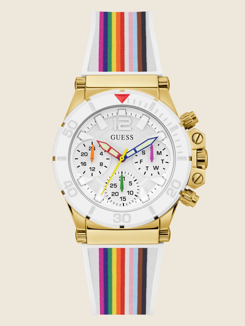 Multicolor Women's Guess Gold-Tone Rainbow Watches | 3904628-TF