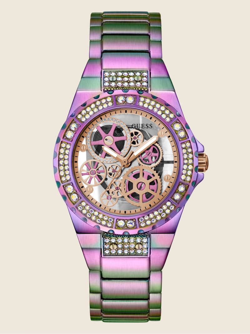 Multicolor Women's Guess Iridescent Glitz Multifunction Watches | 1875493-GP