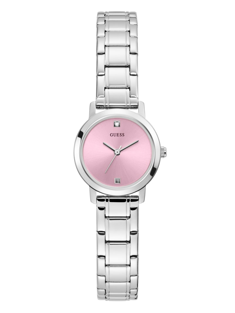 Multicolor Women's Guess Silver-Tone And Pink Diamond Analog Watches | 2614395-MN