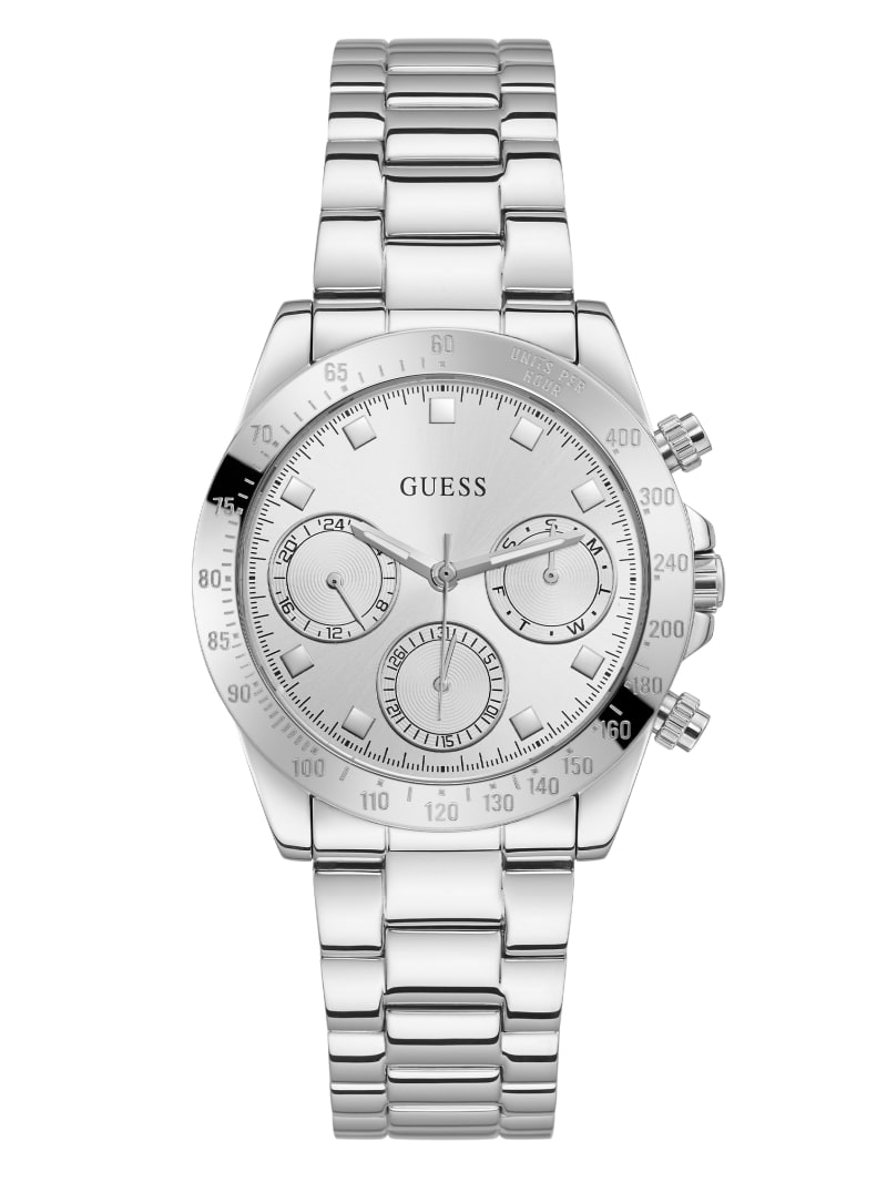 Multicolor Women's Guess Silver-Tone Multifunction Watches | 5301426-QM