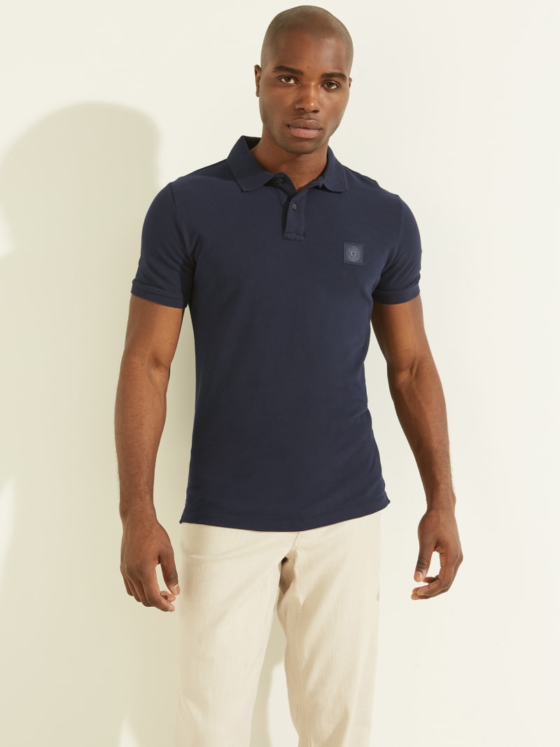 Navy Men's Guess Washed Shirts | 7203618-LR