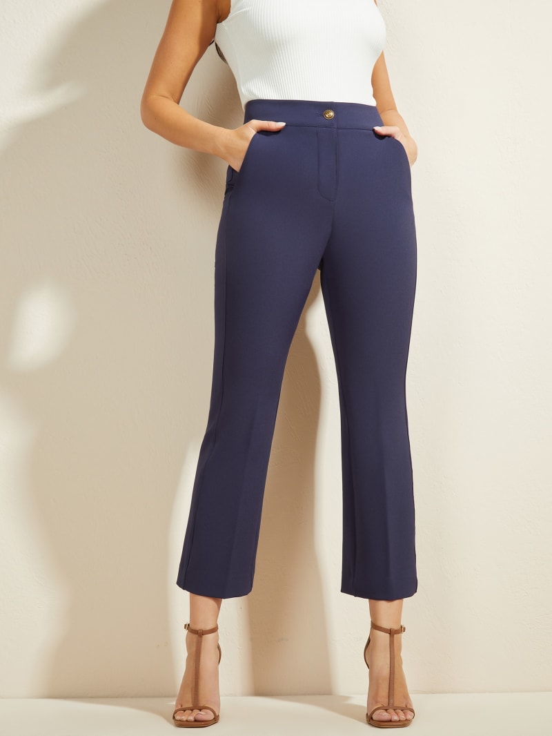 Navy Women's Guess Evelyn Cropped Pants | 5316498-VN