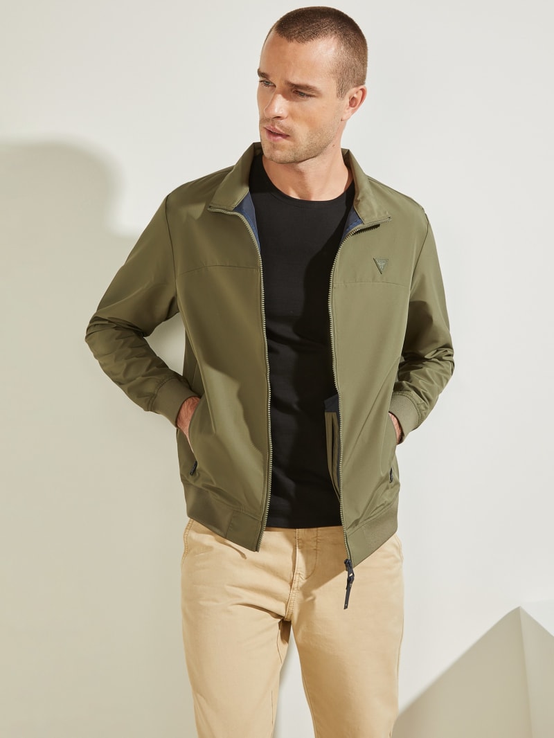 Olive Men's Guess Amos Flight Jackets | 3421578-HC