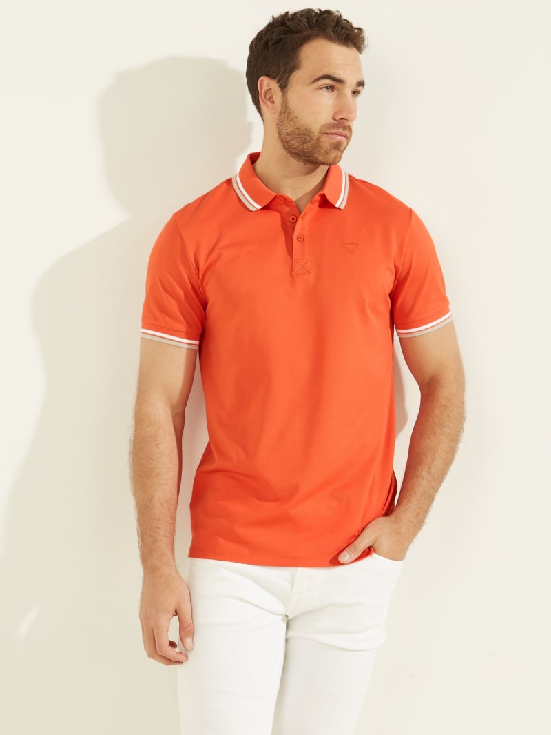 Orange Men's Guess Sports Pique Shirts | 7981324-ZP