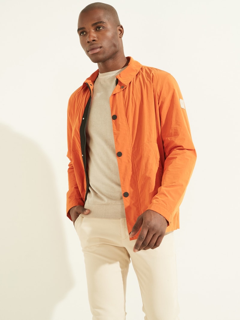 Orange Men's Guess Tech Jackets | 6512893-ZB