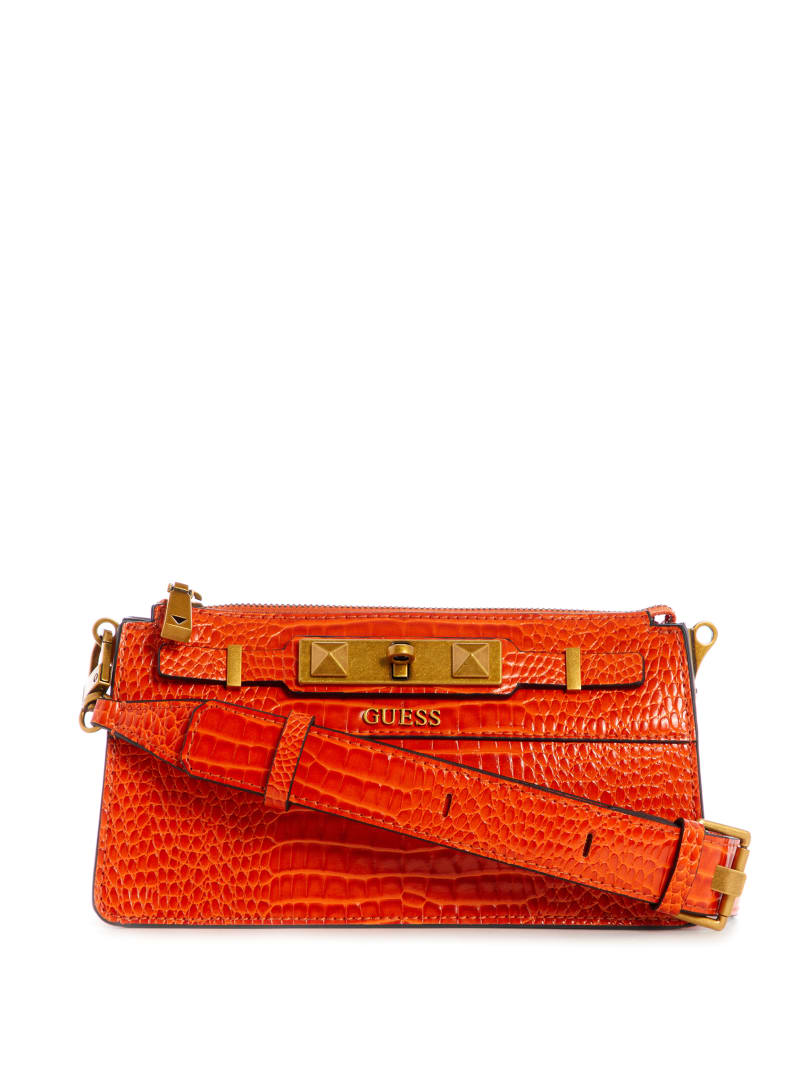 Orange Women's Guess Raffie Crossbody Bags | 2347186-LB