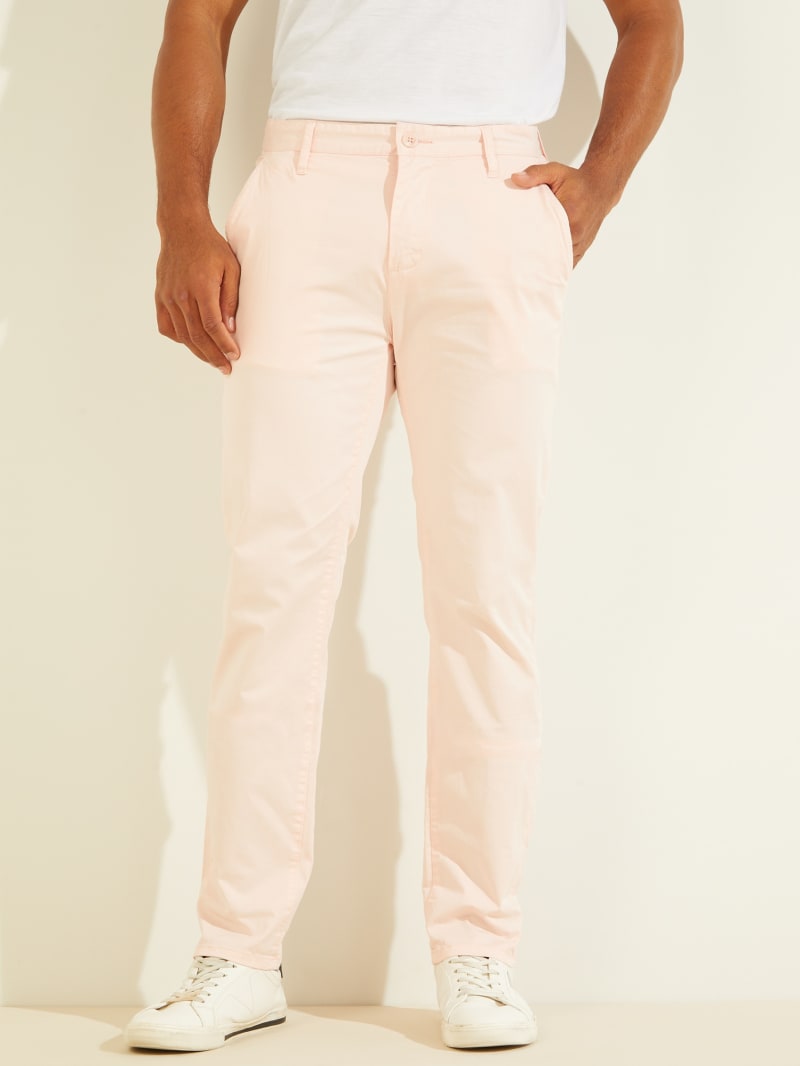 Pink Men's Guess Duke Twill Chinos Pants | 7039246-ZM