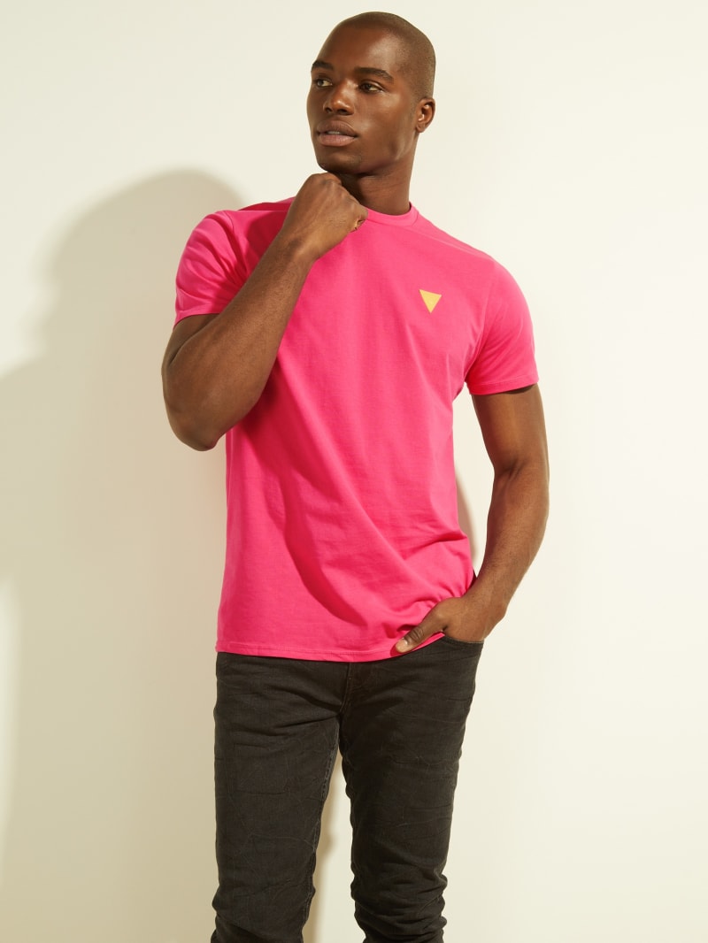 Pink Men's Guess Eco Logo Tee T Shirts | 2849630-OM