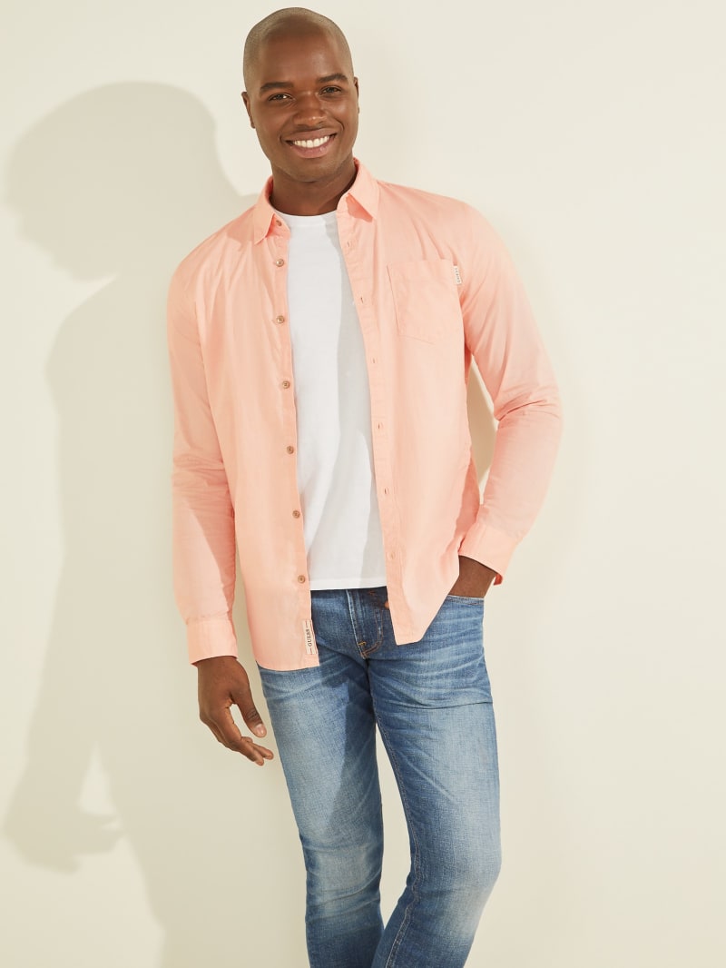 Pink Men's Guess Eco Sunset Shirts | 7819062-LA