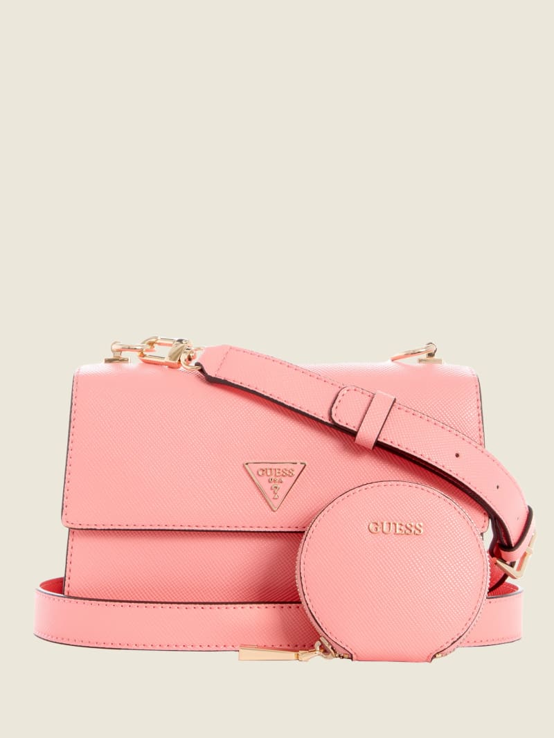 Pink Women's Guess Alexie Flap Crossbody Bags | 0185697-NL