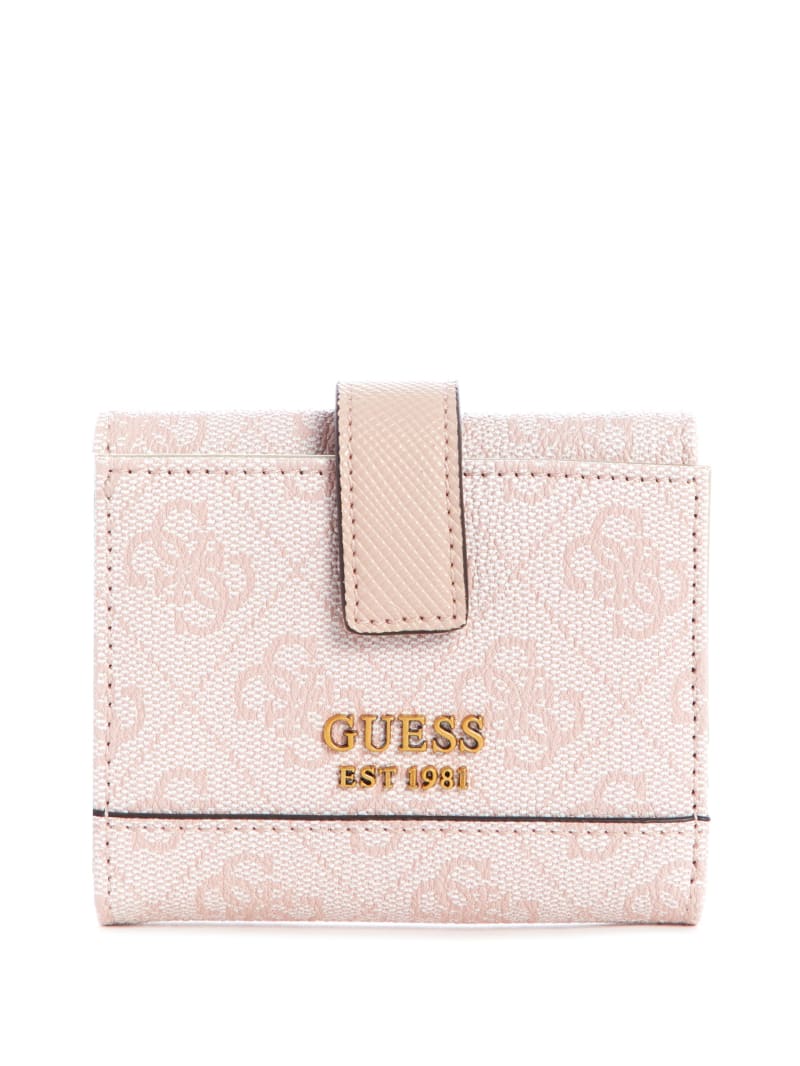 Pink Women's Guess Cordelia Logo Petite Trifold Wallets | 5312608-RU