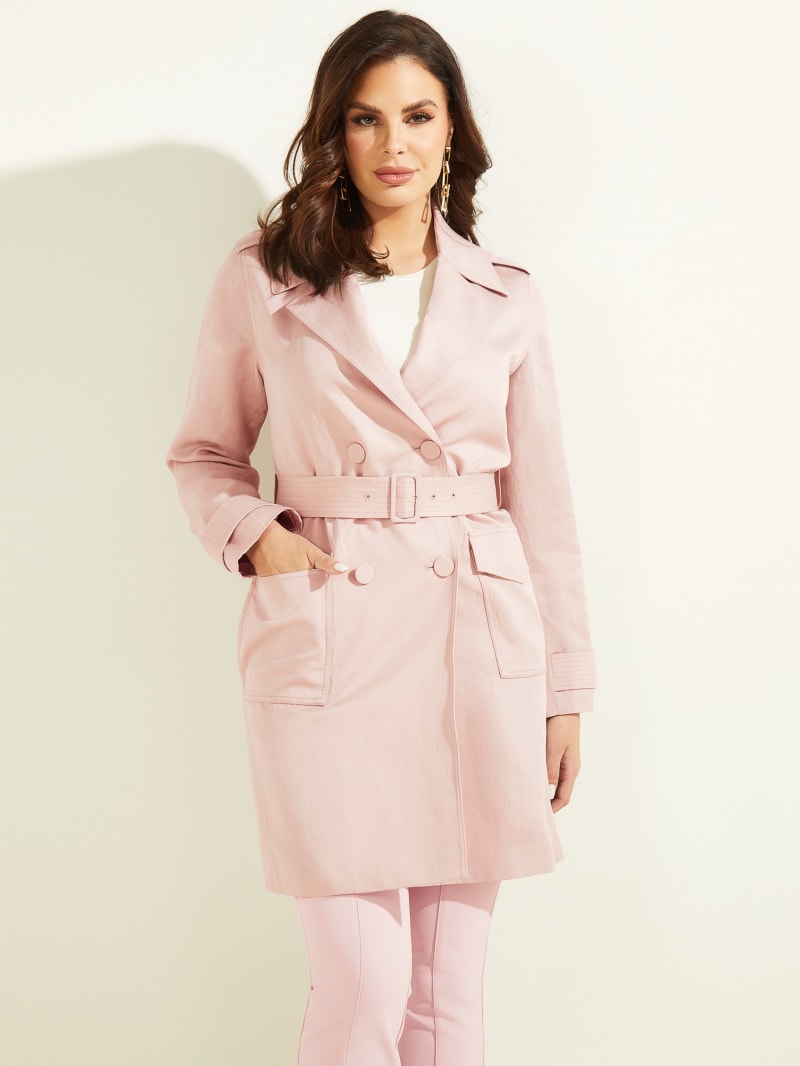 Pink Women's Guess Eco Portland Trench Jackets | 3045617-UH