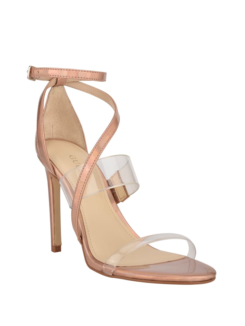 Pink Women's Guess Felecia Transparent Heels | 2753189-OD