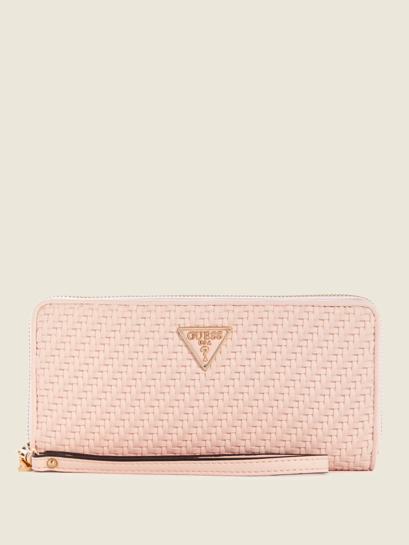 Pink Women's Guess Hassie Large Zip-Around Wallets | 1346758-PY