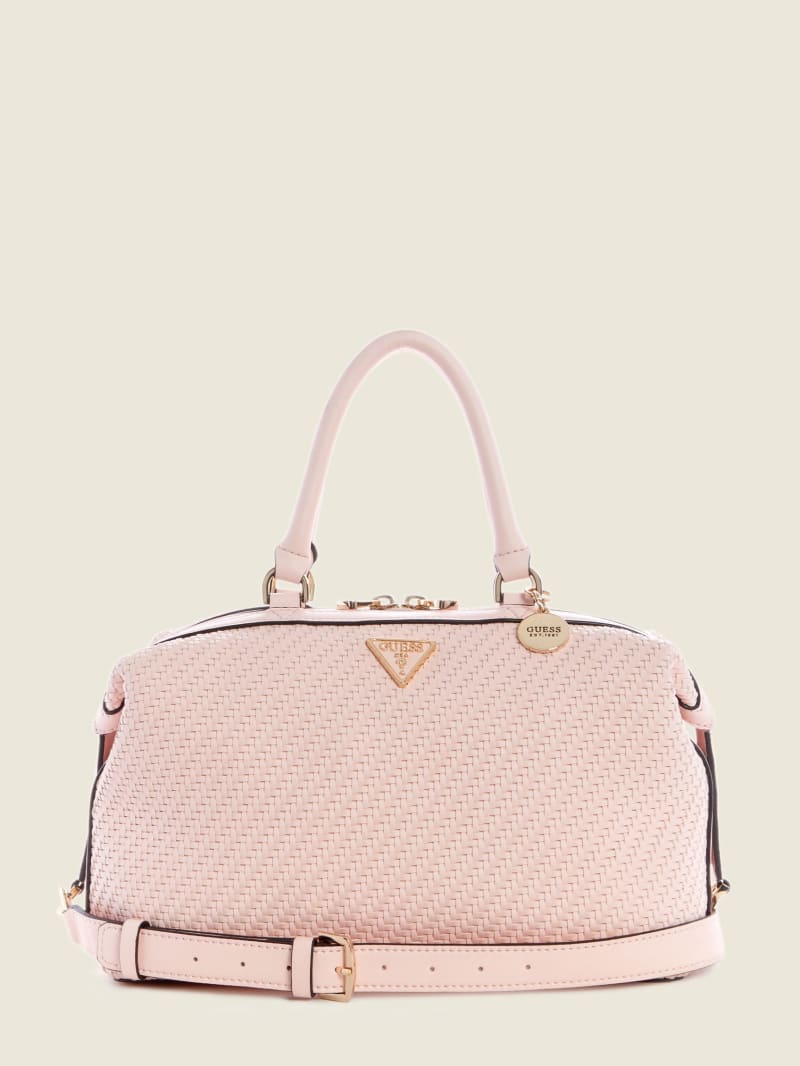 Pink Women's Guess Hassie Soho Satchel Bags | 5719628-ZF