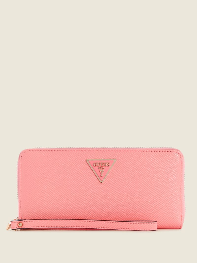 Pink Women's Guess Laurel Large Zip-Around Wallets | 8047592-BG